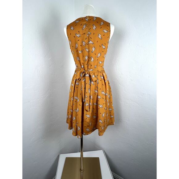DARLING LLAMA-PRINT MIDI DRESS in Marigold (WOMANS: Small) - Picture 6 of 12